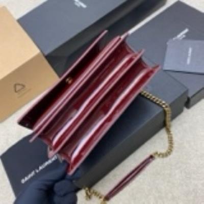 wholesale quality ysl sunset 22cm maroon patent leather
